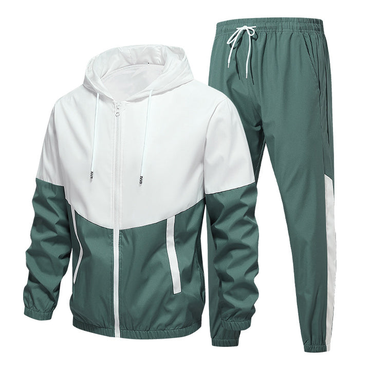 Colorblock Hooded Tracksuit Set