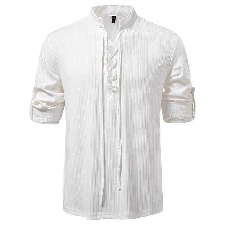 Vintage Lace-Up Henley Shirt