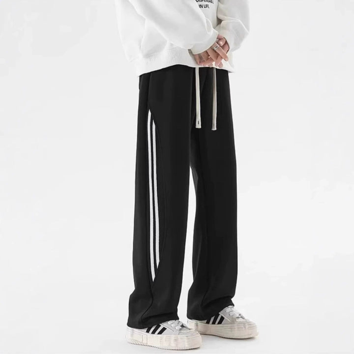 Contrast Side-Stripe Wide-Leg Track Pants