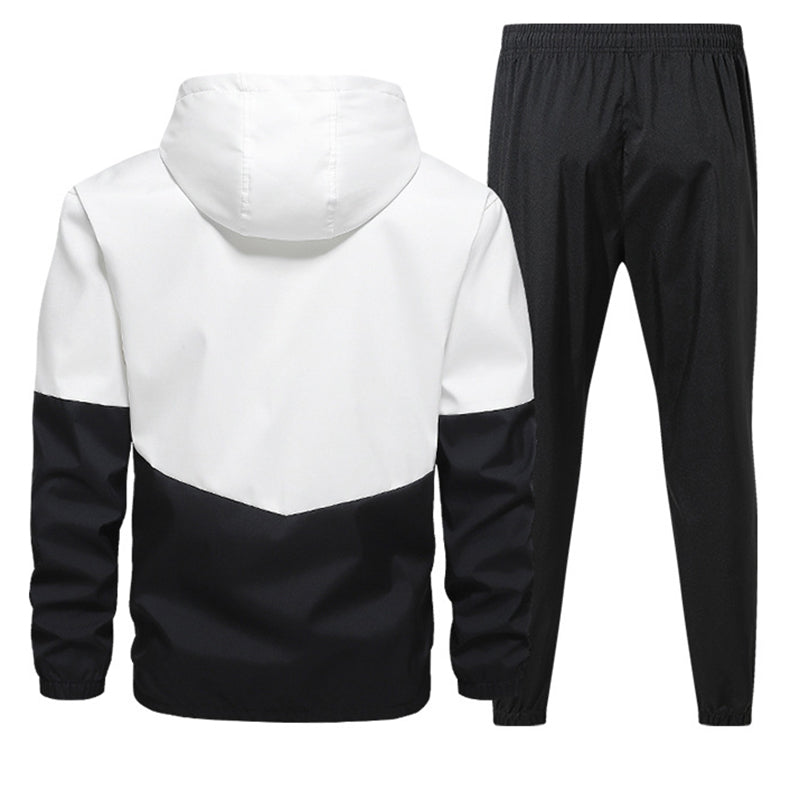 Colorblock Hooded Tracksuit Set