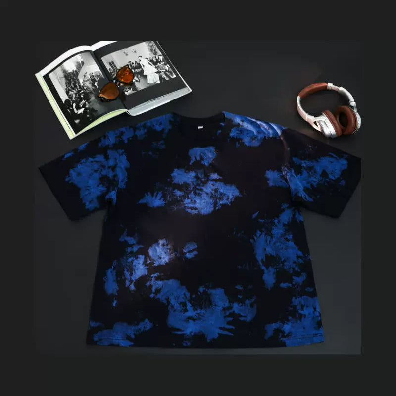 Vintage Washed Tie-Dye Cotton T-Shirt