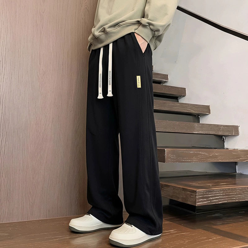 Wide-Leg Drawstring Sweatpants