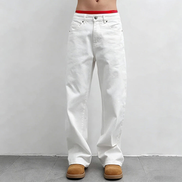 Loose-Fit Straight-Leg Casual Denim Jeans