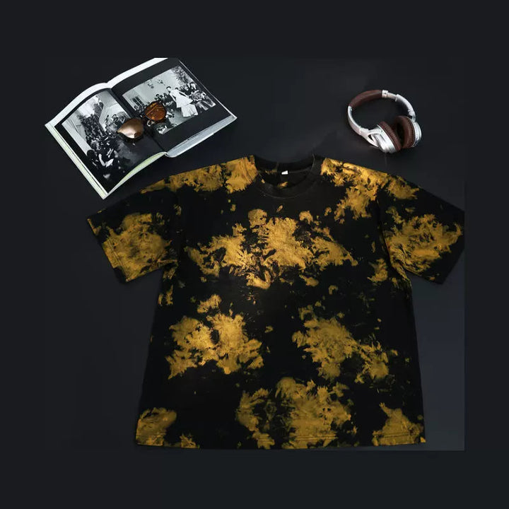 Vintage Washed Tie-Dye Cotton T-Shirt