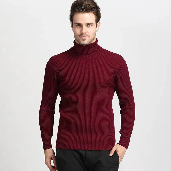 Solid Color Turtleneck Sweater