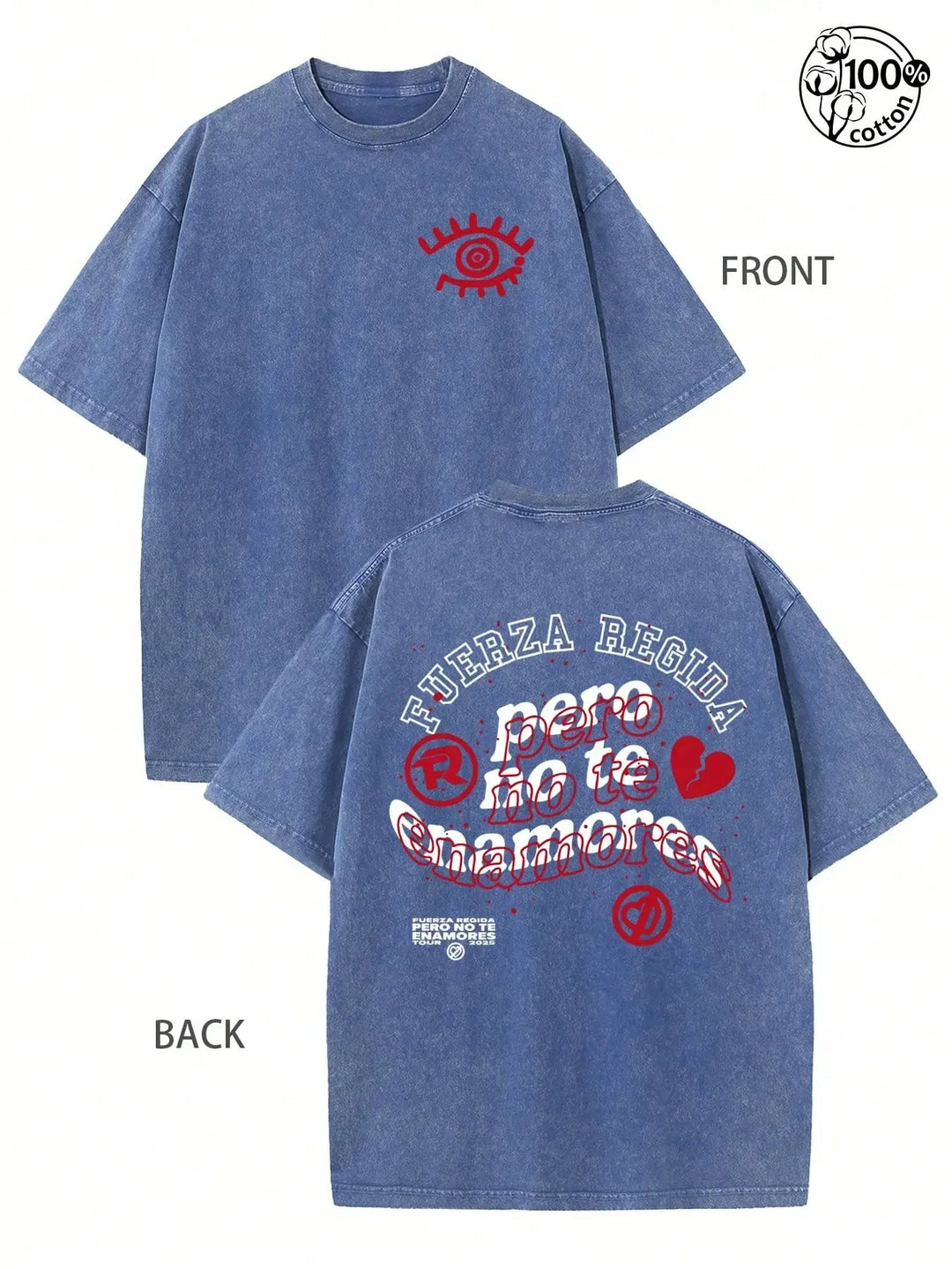 Vintage-wash letter print T-shirt