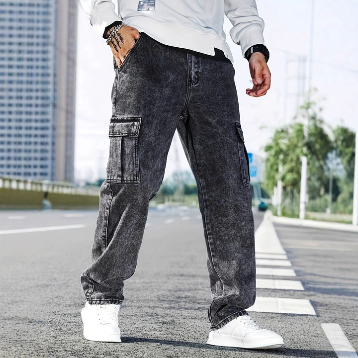 Vintage Wash Cargo Jeans