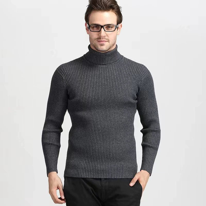 Solid Color Turtleneck Sweater