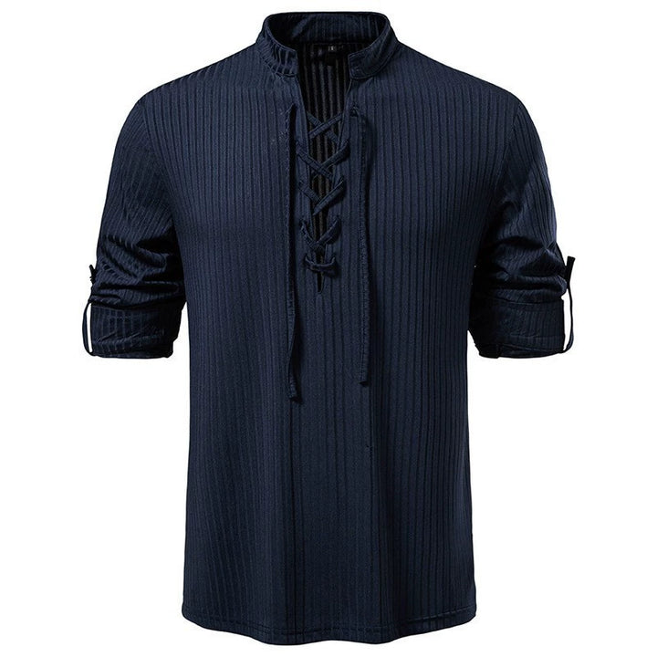 Vintage Lace-Up Henley Shirt