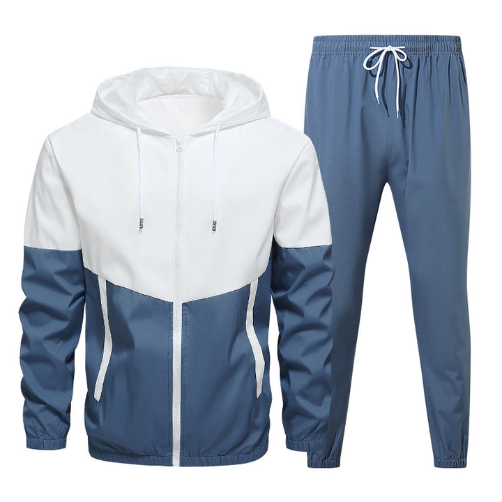 Colorblock Hooded Tracksuit Set