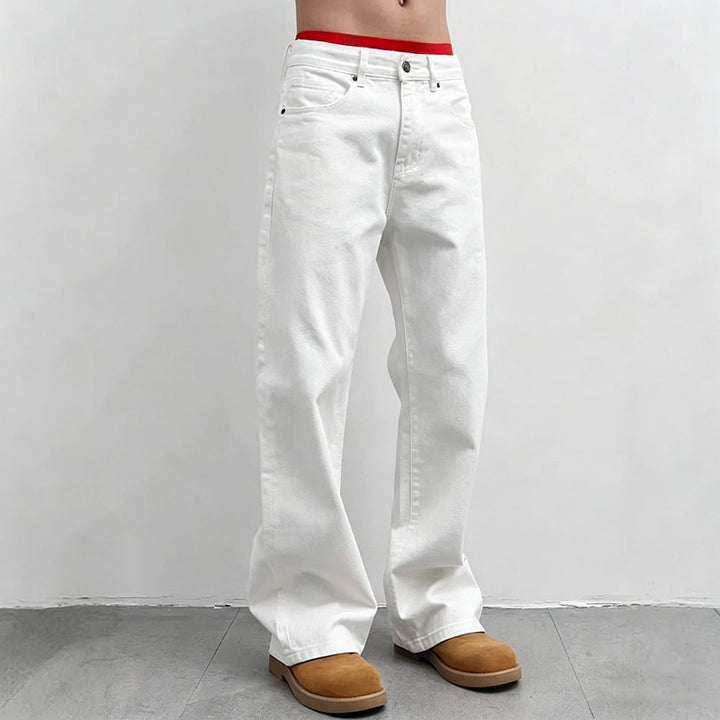 Loose-Fit Straight-Leg Casual Denim Jeans