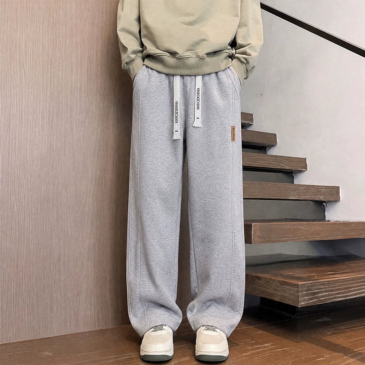 Wide-Leg Drawstring Sweatpants