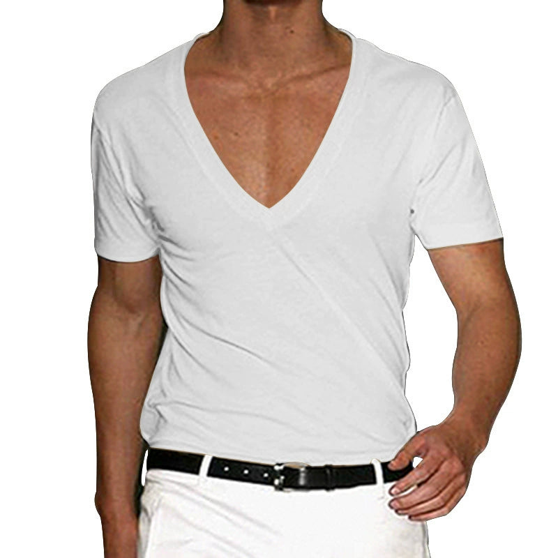 Textured Knit V-Neck T-Shirt