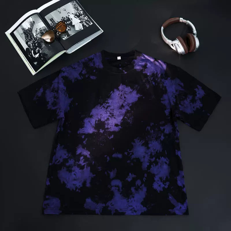 Vintage Washed Tie-Dye Cotton T-Shirt