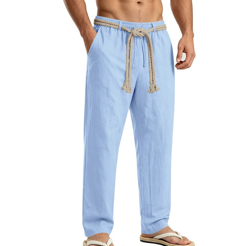 Relaxed Linen Drawstring Trousers