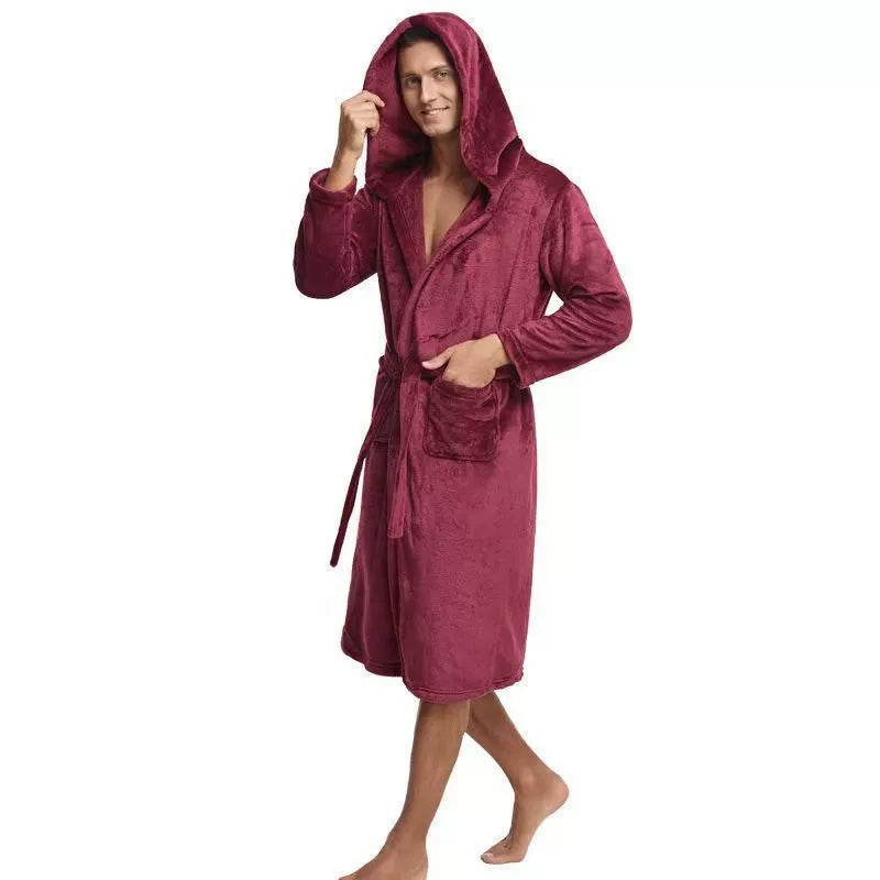 Thick Flannel Bathrobe