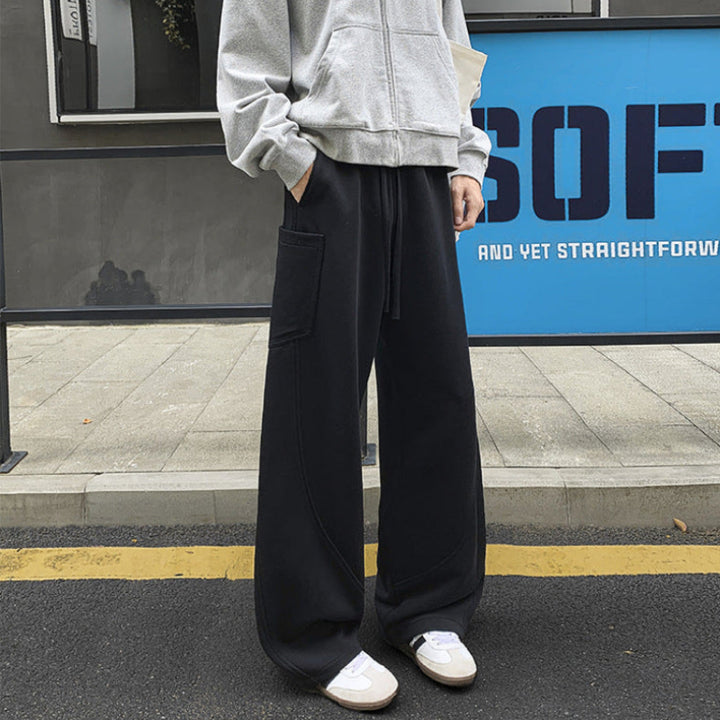 Curved-Seam Cargo Sweatpants