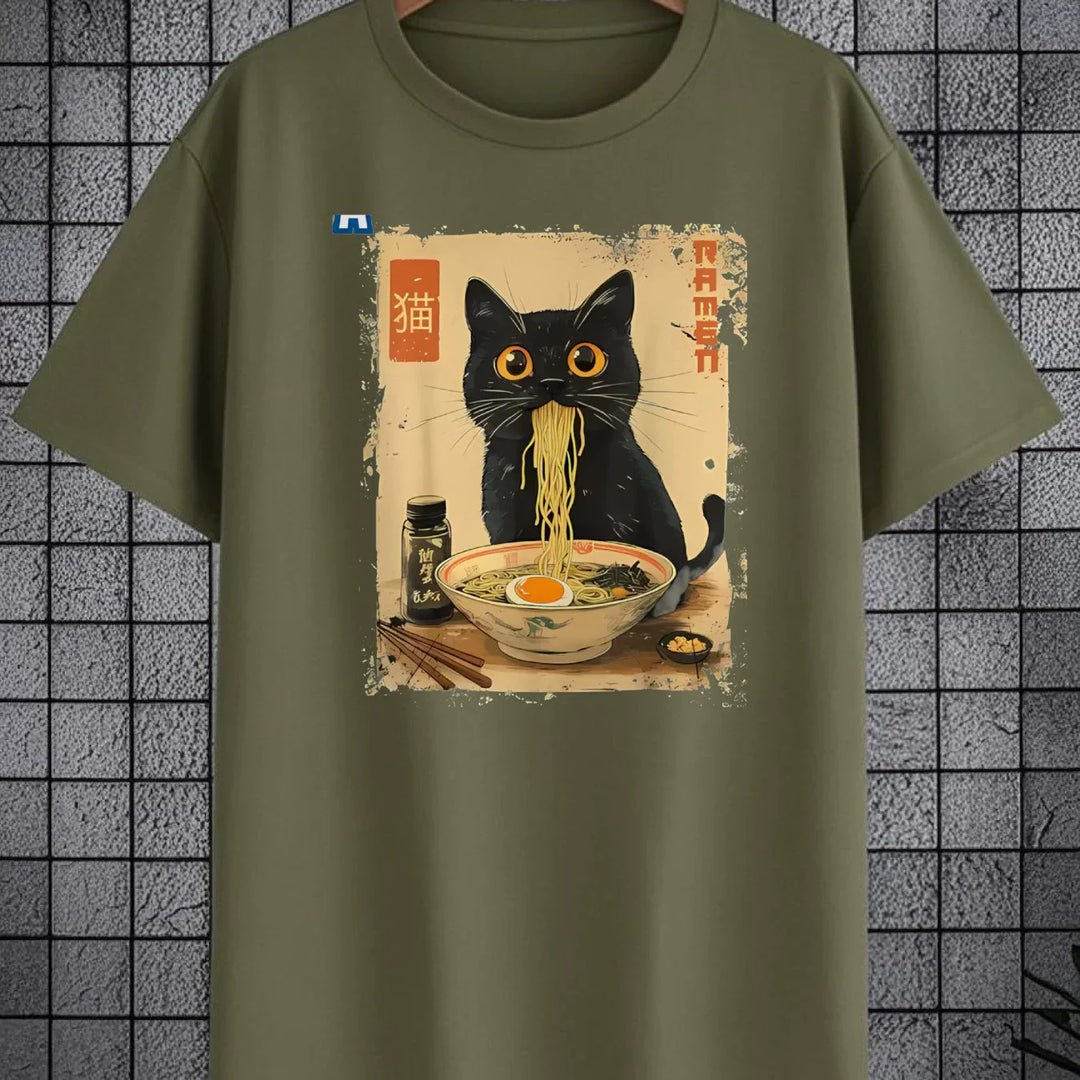Cat &amp; Ramen Graphic T-Shirt