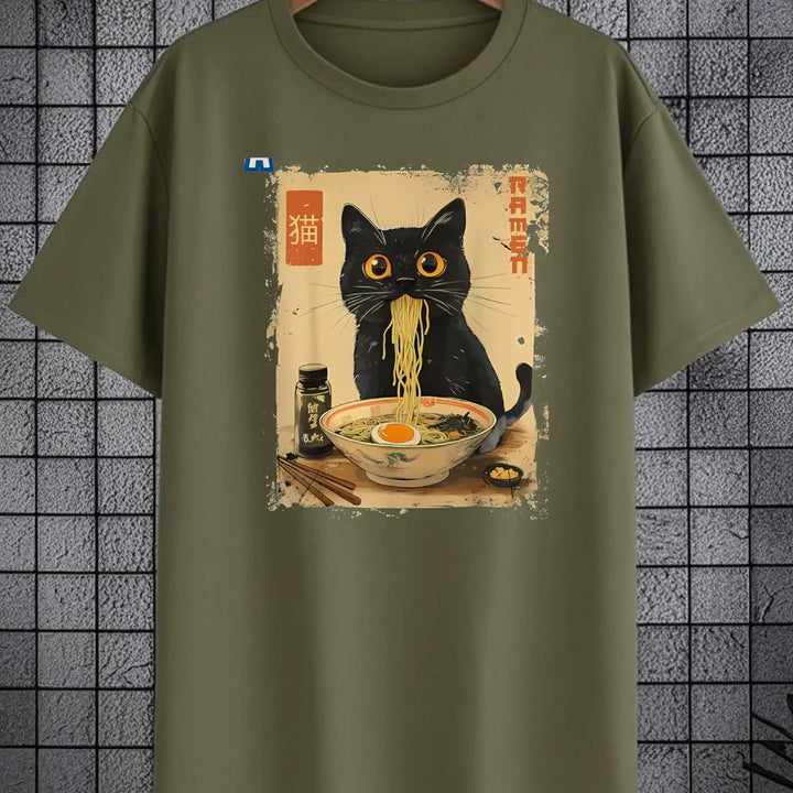 Cat &amp; Ramen Graphic T-Shirt