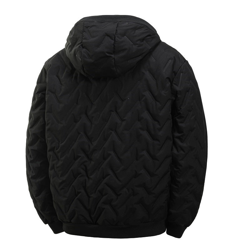 Fleece-Lined Quilted Hooded Jacket