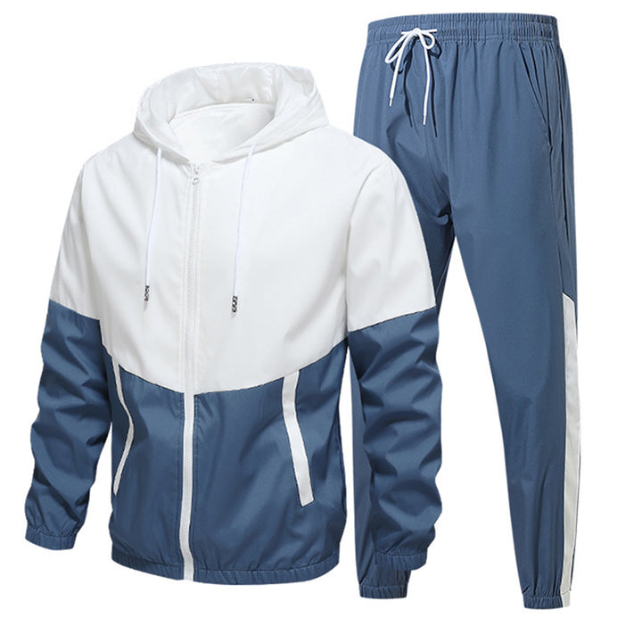 Colorblock Hooded Tracksuit Set
