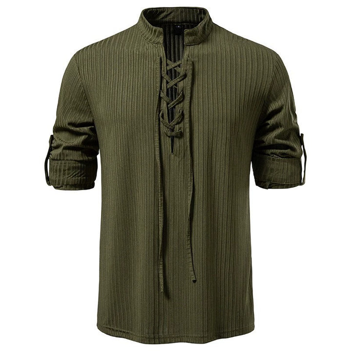Vintage Lace-Up Henley Shirt