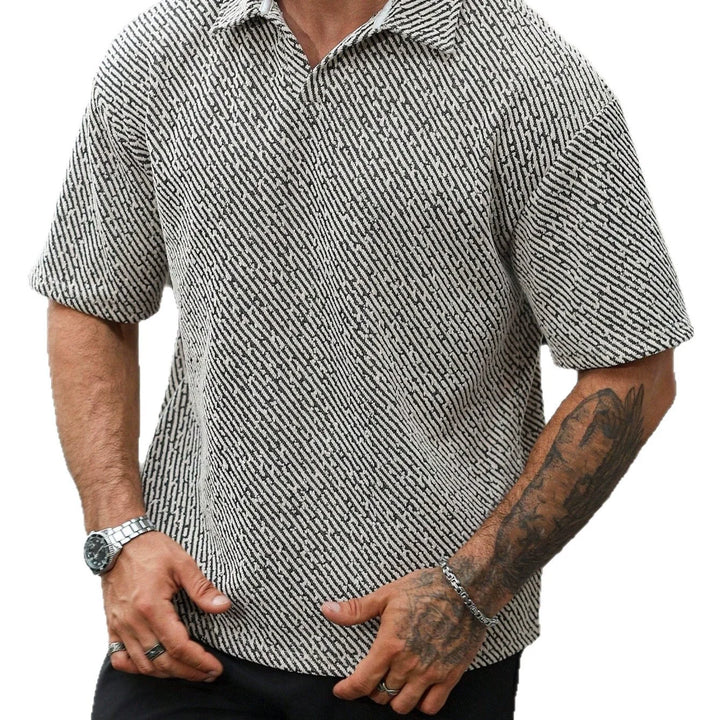 Men’s Textured Plaid Polo Shirt