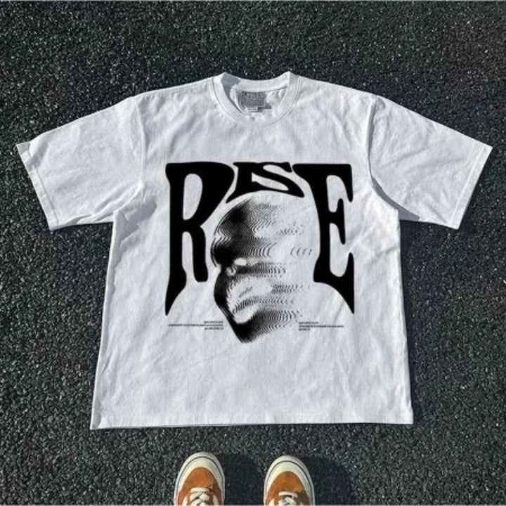 “RISE” Letter Print Oversized T-Shirt