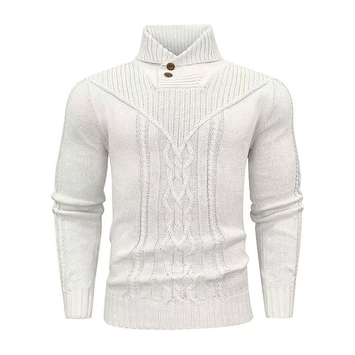Stand Collar Ribbed Knit Sweater