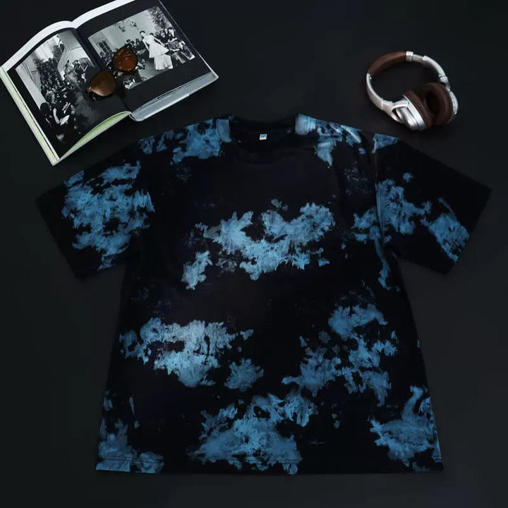 Vintage Washed Tie-Dye Cotton T-Shirt
