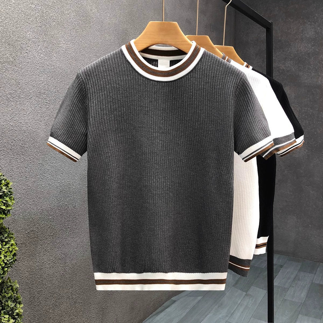 Men’s Color Block Striped Knit T-Shirt