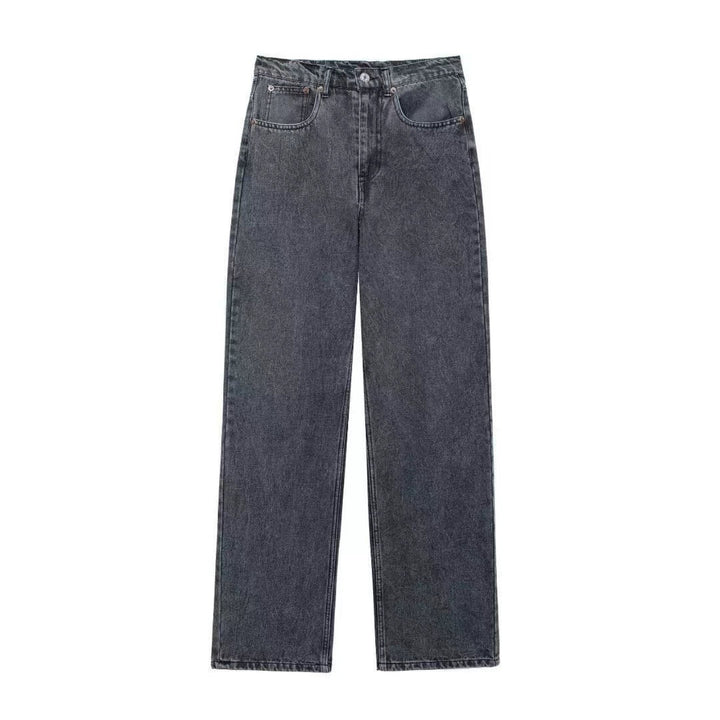 Vintage Distressed Straight Leg Jeans