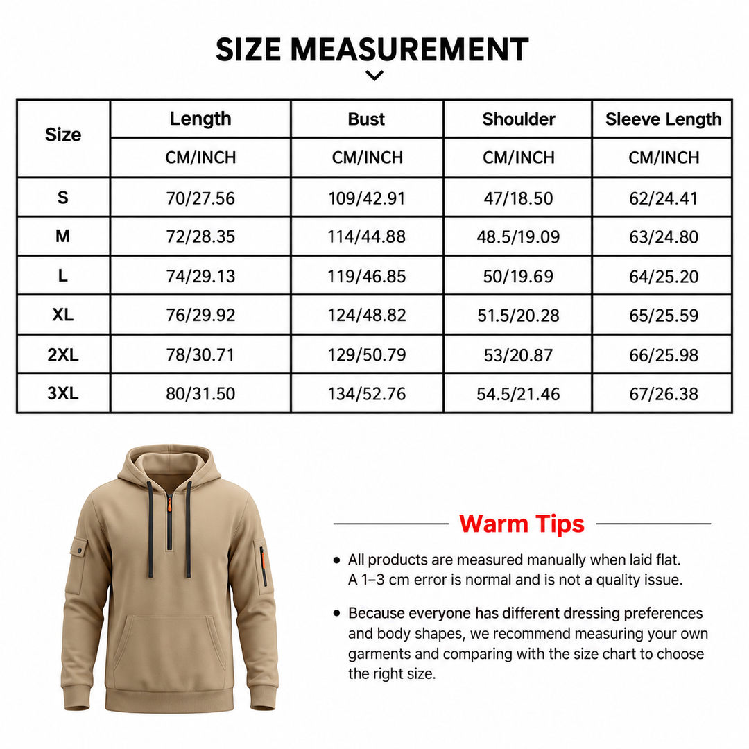 Utility Sleeve-Pocket Half-Zip Hoodie
