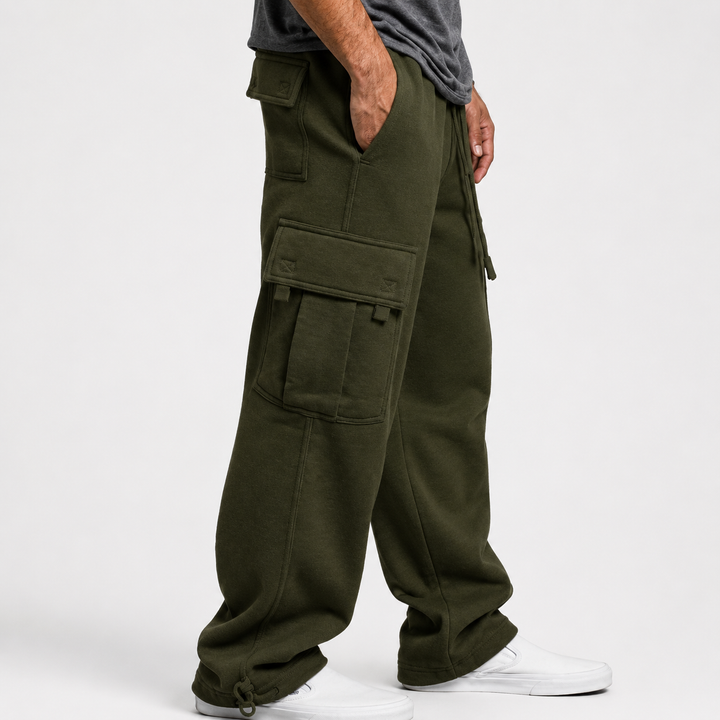 Solid Color Multi-Pocket Jogger Pants