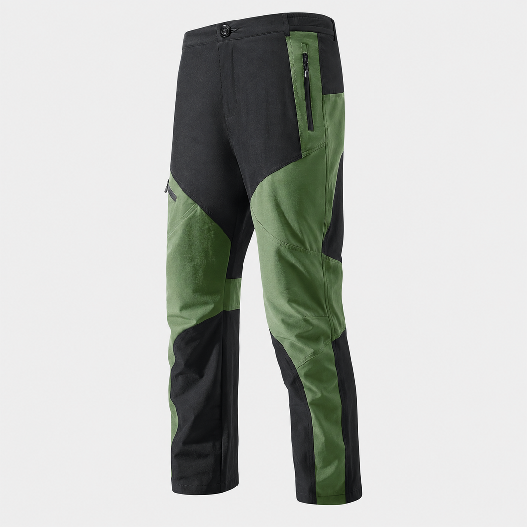 Colorblock Zip-Pocket Utility Pants