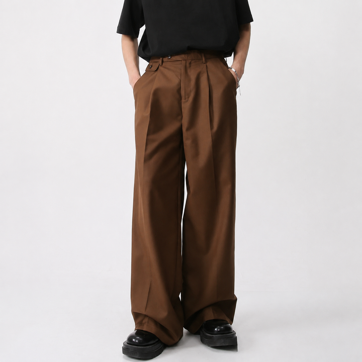 Relaxed Straight Leg Casual Trousers