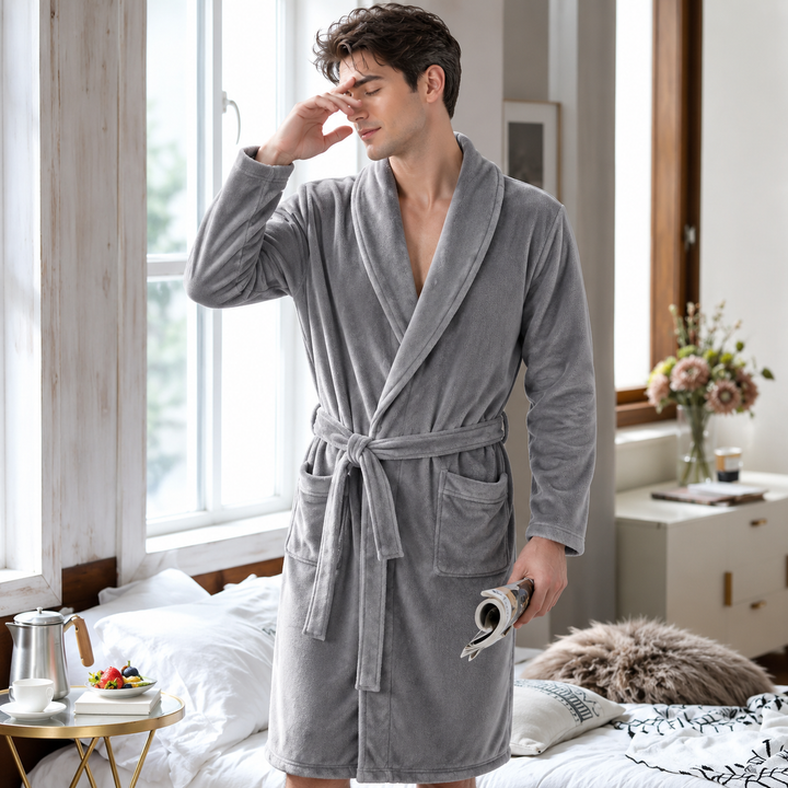 Thick Flannel Bathrobe