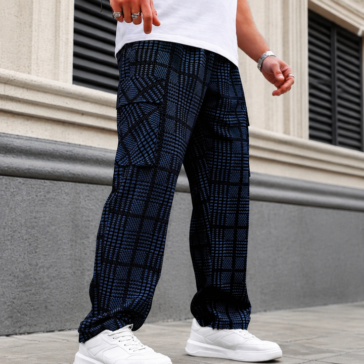 Plaid Wide Leg Casual Pants