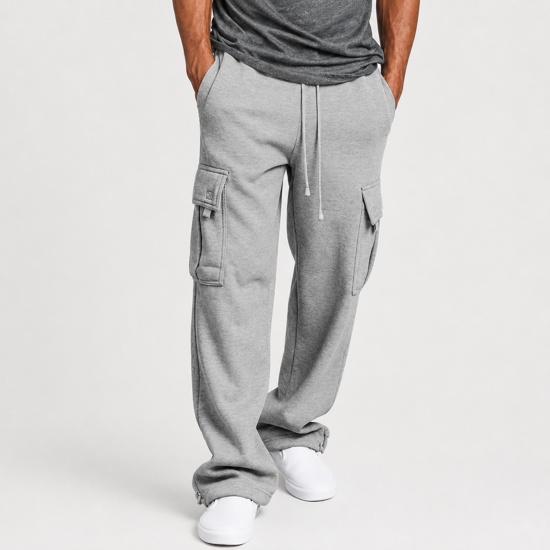 Solid Color Multi-Pocket Jogger Pants