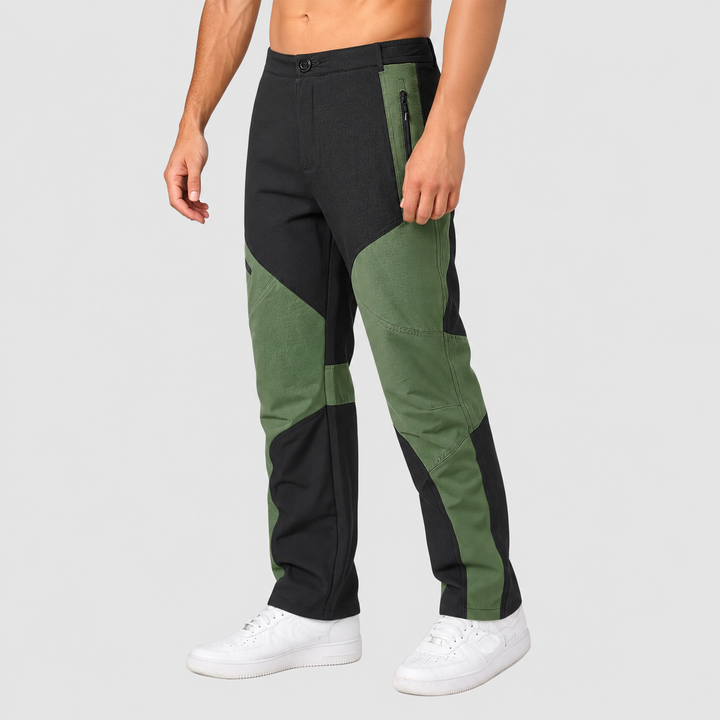 Colorblock Zip-Pocket Utility Pants
