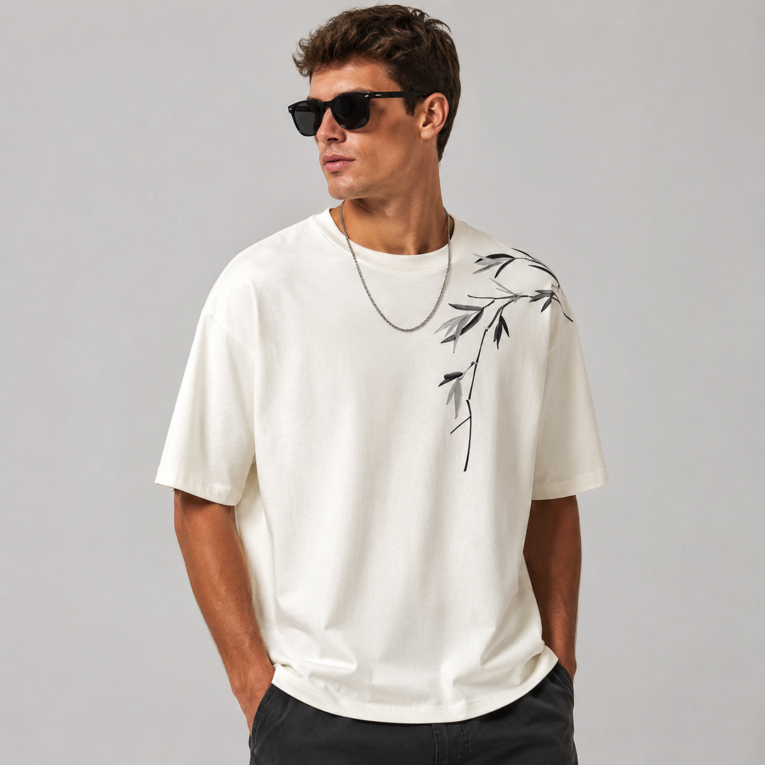 Bamboo Embroidery Graphic T-Shir