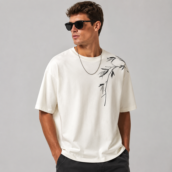 Bamboo Embroidery Graphic T-Shir