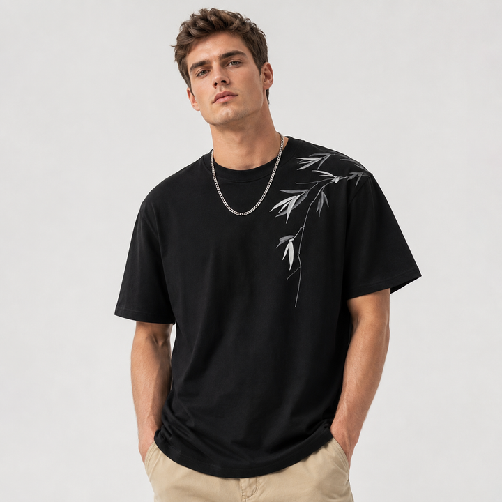 Bamboo Embroidery Graphic T-Shir