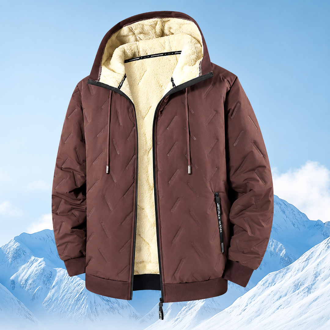 Fleece-Lined Quilted Hooded Jacket
