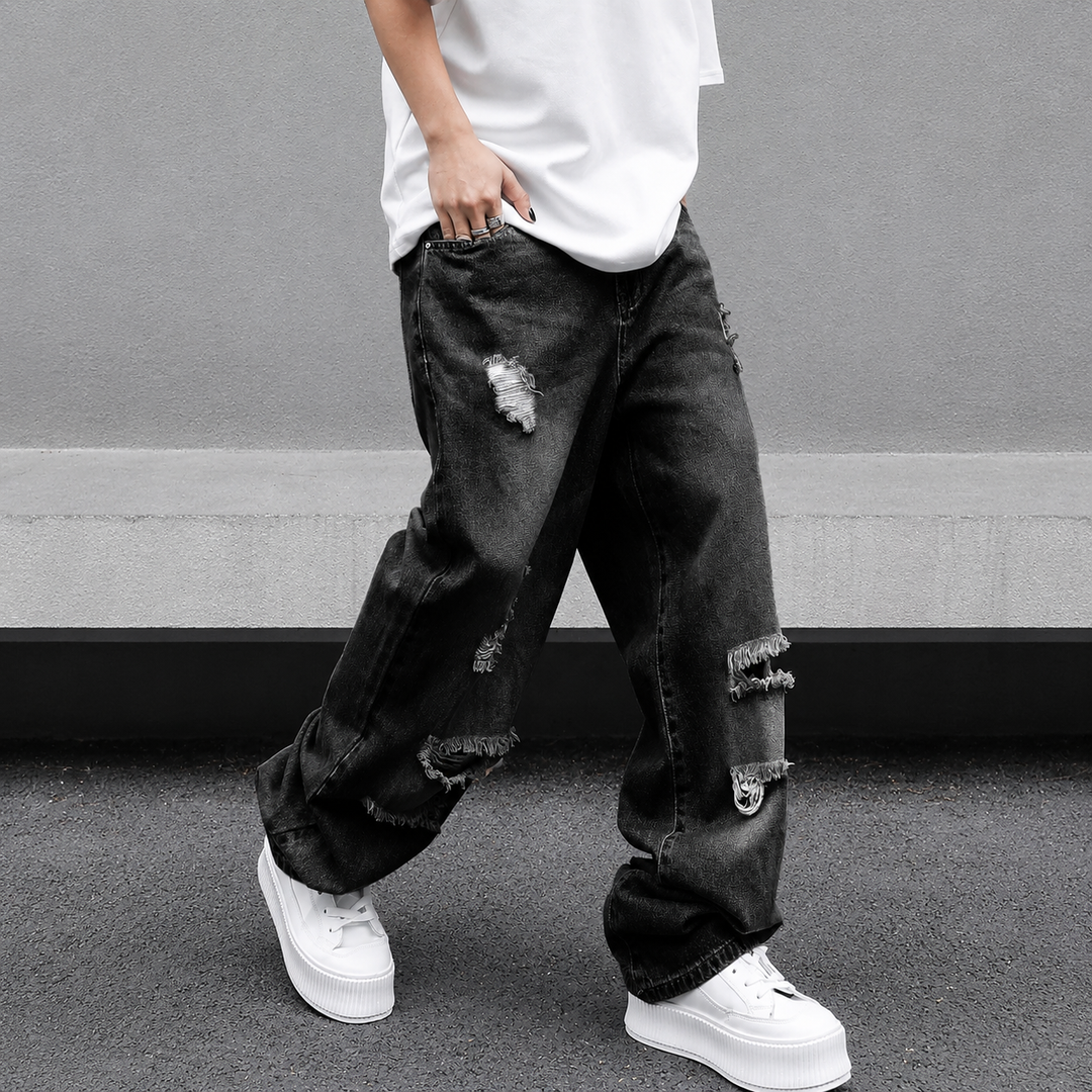 Vintage Washed Ripped Jeans