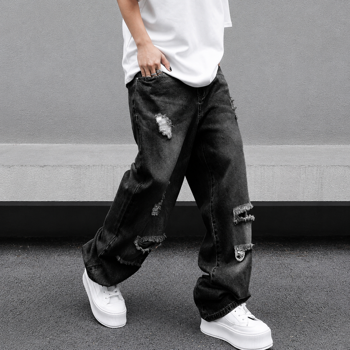 Vintage Washed Ripped Jeans