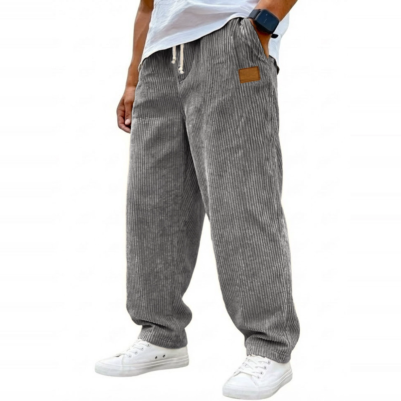 Textured Wide-Leg Drawstring Pants