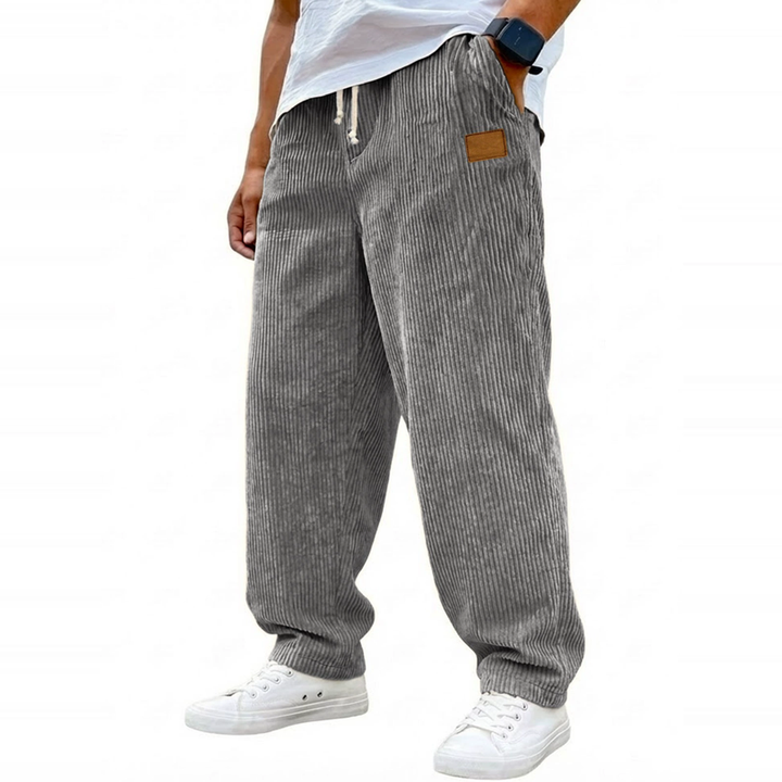 Textured Wide-Leg Drawstring Pants
