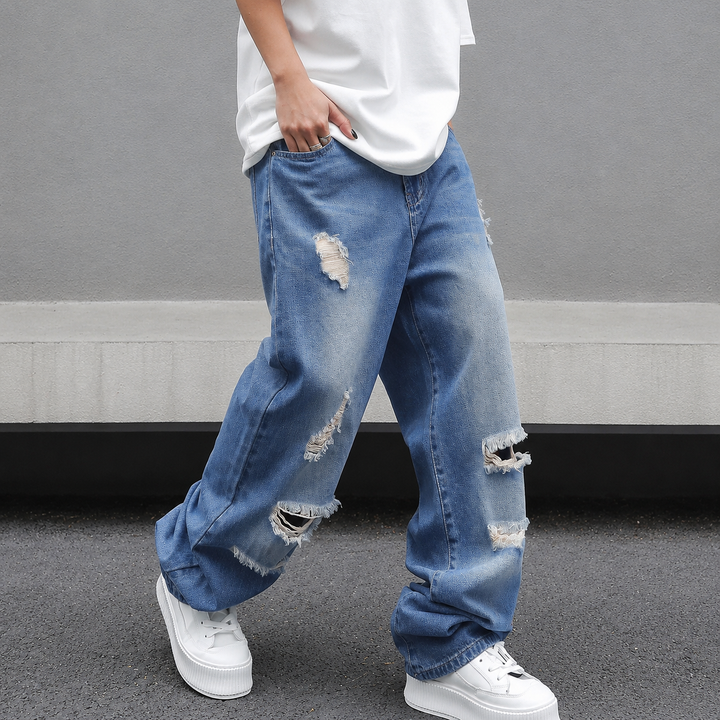 Vintage Washed Ripped Jeans