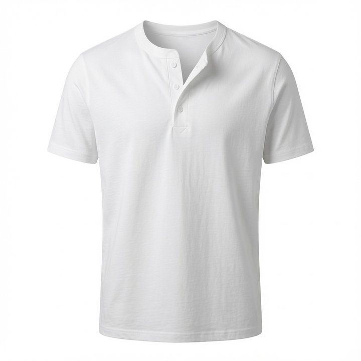 Structured Shoulder Henley T-Shirt